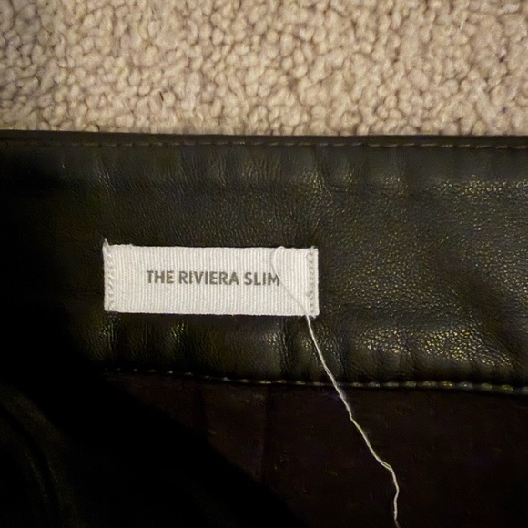 LOFT Black Straight Leg Leather Pants - Picture 3 of 4